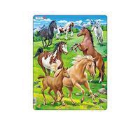 Larsen FH38 Horses in a Mountain Field, 65 Piece Boxless Tray & Frame Jigsaw Puzzle