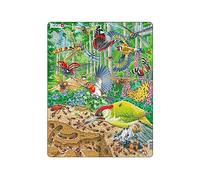 Larsen FH46 Forest Floor Wildlife Puzzle - 40-Piece Tray & Frame Jigsaw, Educational Nature Puzzle for Kids with Bees, Birds & Butterflies