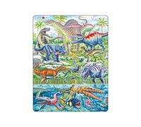 Larsen FH49 Dinosaurs that Fly, Run, and Dive Kids Puzzles, 70-Piece Boxless Tray & Frame Dinosaur Puzzle, Educational Puzzles for 4 Year Olds and Above