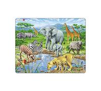 Larsen FH9 African Savannah Jigsaw Puzzle for Children & Adults - 65 Piece Puzzle | Educational and Fun Puzzle Boxless Tray & Frame Included | Made in Norway