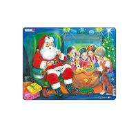 Larsen JUL14 Santa Claus Enjoying a Cookie, 15 Piece Boxless Tray & Frame Jigsaw Puzzle