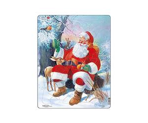 Larsen JUL7 Santa Claus Relaxing with His Animal Friends, 32 Piece Boxless Tray & Frame Jigsaw Puzzle