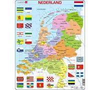Larsen K53 Netherlands, Political Map, Dutch Edition, 48 Piece Boxless Tray & Frame Jigsaw Puzzle
