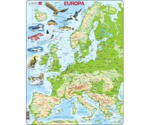 Larsen K70 Europe Topographic Map, Dutch Edition, 87 Piece Boxless Tray & Frame