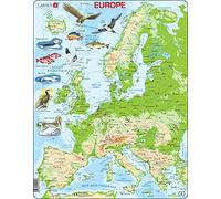 Larsen K70 Europe Topographic Map, French Edition, 87 Piece Boxless Tray & Frame Jigsaw Puzzle