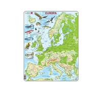 Larsen K70 Europe Topographic Map, German Edition, 87 Piece Boxless Tray & Frame Jigsaw Puzzle