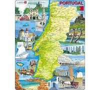Larsen K71 Portugal - Map, Sights and Attractions, Portuguese Edition, 64 Piece Boxless Tray & Frame Jigsaw Puzzle