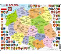 Larsen K97 Poland Political Map, Polish Edition, 70 Piece Boxless Tray & Frame Jigsaw Puzzle