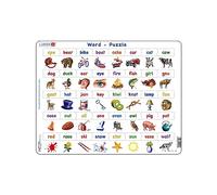 Larsen LS41 Learn to Read Puzzle - 40-Piece Tray & Frame Jigsaw for Ages 3-6, Early Literacy & Word Recognition, Educational, Durable & Boxless