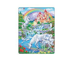 Larsen PG2 Unicorns Under the Rainbow Jigsaw Puzzle for Kids 2-12 Years Old - 32 Pieces Puzzle | Children Creativity and Learning | Imagine & Play Unicorn Jigsaw | Boxless Tray & Frame Included
