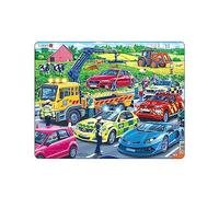 Larsen PG3 Rescue Vehicles Jigsaw Puzzle - 26-Piece Tray & Frame (Ages 3+), Shaped Pieces & Extra-Thick Cardboard, Perfect Small Gift for Kids