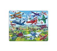 Larsen PG4 Brave Pilots and Amazing Planes Jigsaw Puzzle | 64 Pieces | Boxless Tray & Frame | Educational & Fun Puzzle for Kids | Perfect for Learning & Play