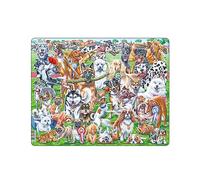 Larsen Puzzles CZ6 Dogs Jigsaw Puzzle - 32 Pieces - Cute & Playful Dog Puzzle for Kids 3+ - Figure Pieces, Boxless Tray & Frame - Educational