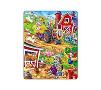 Larsen US15 Barnyard Animals Kids’ Jigsaw Puzzle - 22-Piece Tray Puzzle (Ages 3+), Extra-Thick Cardboard & Shaped Pieces - Ideal Small Gift for Children