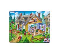 Larsen US18 DIY House & Garden Puzzle - 62-Piece Easy Preschool Puzzle, Educational Toy Idea for Children