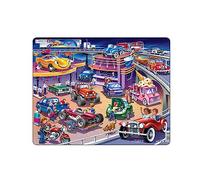Larsen US19 Bustling Highway Pitstop Jigsaw Puzzle | 58 Pieces | Fun & Educational Tray & Frame Puzzle for Kids