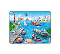 Larsen US2 Ships in a Busy Harbour Jigsaw for Kids 4-8 | 35 Pieces | Educational Maritime Puzzle | Boxless Tray & Frame | Fun Learning Toy