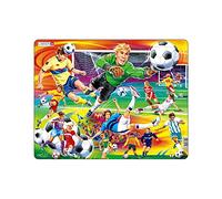 Larsen US22 Action on the Football Pitch Jigsaw Puzzle for Kids Age 6+ - 65 Pieces | Fun Football Puzzle Gift for Boys | Boxless Tray & Frame | Made in Norway