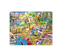 Larsen US30 48-Piece Zoo Jigsaw Puzzle - “An Exciting Day at the Zoo” for Kids & Toddlers - Animal-Themed Tray Puzzle, Great Educational Gift & Indoor Activity