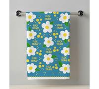 LarsonDesign Daisy F Trup Kitchen Towel - Subtle FCK Trup Tea Towel - Anti Trum Dishtowel - Fdt Home Decor - Political Home Decor - Liberal Gift - Democrat Protest