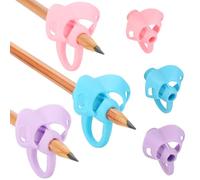 Larspotta 15 Pcs Pencil Grips with 3 Finger Rings for Kids Handwriting, 6 Colors Pencil Holders for Toddler Writing Tool, Ergonomic Pencil Gripper Cushions for Preschooler Needs in Classroom