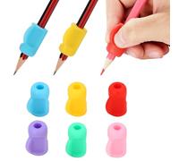 Larspotta 24 Packs Silicone Pencil Grips with 6 Colors, Pencil Holders for Kids Handwriting, Ergonomic Pencil Grippers for Adults Writing Aid, Toddler Pencil Cushion, Triangle Gel Pen Grips