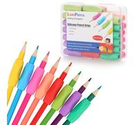 Larspotta Ergonomic Pencil Grips 40 Pcs with 8 Colors, Silicone Pencil Holders for Kids Handwriting, Toddler Gel Pencil Cushion Grippers, Triangle Pen Grips for Adults Writing Aid, Classic