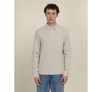 Larsson & Co Aarhus - Textured Long Sleeve Polo Shirt - M - Ecru