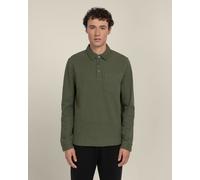 Larsson & Co Aarhus - Textured Long Sleeve Polo Shirt - M - Khaki