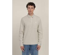 Larsson & Co Men's Aarhus - Textured Long Sleeve Polo Shirt in Ecru | Size: Medium Larsson & Co Ecru M
