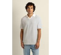 Larsson & Co Men's Bergen - Textured Stripe Polo Shirt in White | Size: Medium Larsson & Co White M