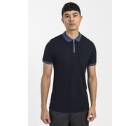 Larsson & Co Men's Contrast Rib Polo Shirt in Navy | Size: Medium Larsson & Co Navy M