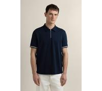 Larsson & Co Men's Helsing - Grid Jacquard Polo Shirt in Navy | Size: Medium Larsson & Co Navy M