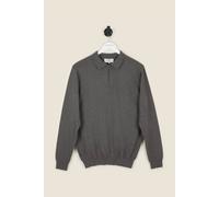 Larsson & Co Men's Knitted Long Sleeve Polo in Charcoal | Size: Medium Larsson & Co Charcoal M