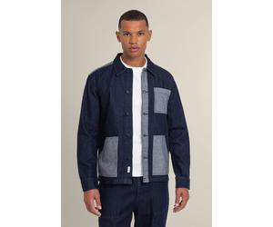 Larsson & Co Men's Saksild - Patchwork Denim Overshirt in Navy | Size: Medium Larsson & Co Navy M