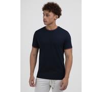 Larsson & Co Men's T-Shirt With Contrast Rib Tipping in Navy | Size: Medium Larsson & Co Navy M