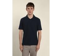 Larsson & Co Men's Textured Resort Collar Short Sleeve Polo Shirt in Navy | Size: Medium Larsson & Co Navy M