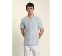 Larsson & Co Men's Twill Textured Short Sleeve Shirt in Blue | Size: Medium Larsson & Co Blue M