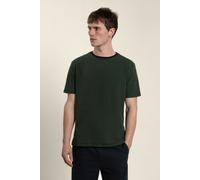 Larsson & Co Men's Waffle Contrast Rib T-Shirt in Green | Size: Medium Larsson & Co Green M