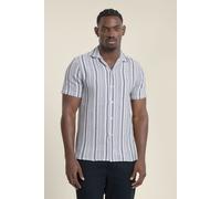 Larsson & Co Men's Waffle Stripe Short Sleeve Shirt in Navy | Size: Medium Larsson & Co Navy M