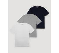 Larsson & Co Navy, Grey & White 3 Pack Short Sleeve T-Shirts - M - Navy/Grey/White