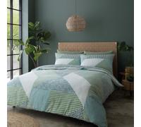 Catherine Lansfield Larsson Geo Reversible Duvet Cover Set - Green - Single
