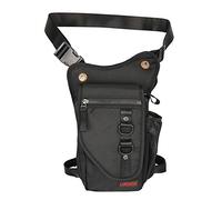Larswon Thigh Pack - Tactical Waist Bag for Motorcycle, Waterproof Black