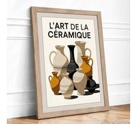 L'Art de la Céramique Modern Framed Wall Art Print A4 (29.7×21cm) Oak, Wall Decor for Living Room, Bedroom, Office & Home, Ready to Hang, Art Gift