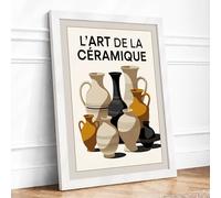 L'Art de la Céramique Modern Framed Wall Art Print A4 (29.7×21cm) White, Wall Decor for Living Room, Bedroom, Office & Home, Ready to Hang, Art Gift