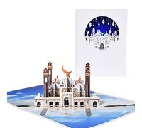 LARUISEE 3D Mosque Pop-up Card Eid Greeting Cards For Festival New Year Handmade Note Card With Envelope Gift 3d Postcards