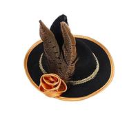 LARUISEE Headwear With Rose Top Hat For Halloween Christmas New Year Bridal Party 1920s Tophat Elegant For Bride Wedding Halloween Party Hats
