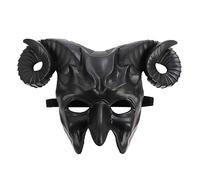 LARUISEE Masquerade Mask Devil Mask 3D Ox Horn Mask Horror Halloween Cosplay Costume Mask Horror Half Face Mask Devil Horn Mask Horn Masquerade Mask Goat Horn Mask