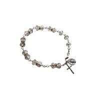 LARUISEE Multicolor Crystal Rosary Bracelet Hand Decorative Ornament Crafts Supplies For Christian Church Meditation Praying Gift Religious Jewelry
