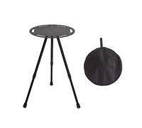 LARUISEE Outdoor Aluminum Alloy Table Folding Round Table Adjustable Height Small Folding Camping Table For Picnic Camp Travel Portable Camping Table Telescopic Table Legs Camping Furniture